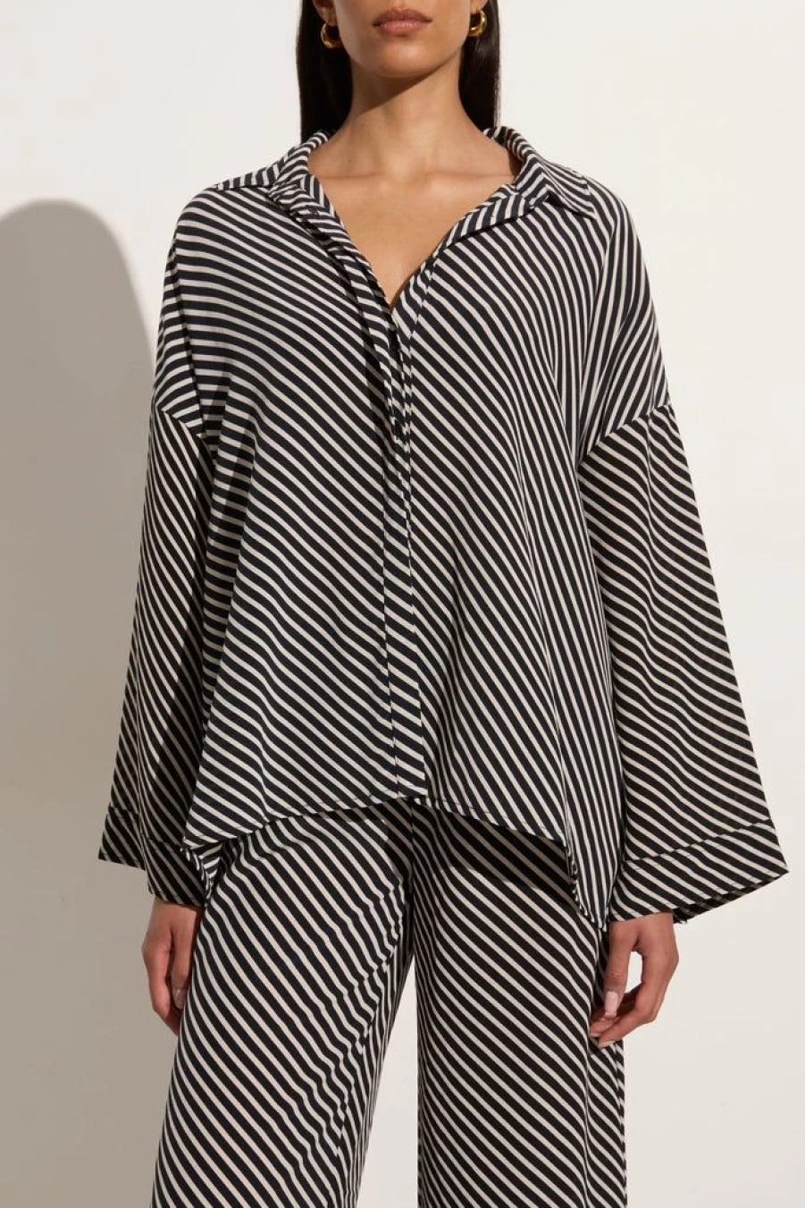 Faithfull The Brand Amici Stripe Black Toscano Shirt