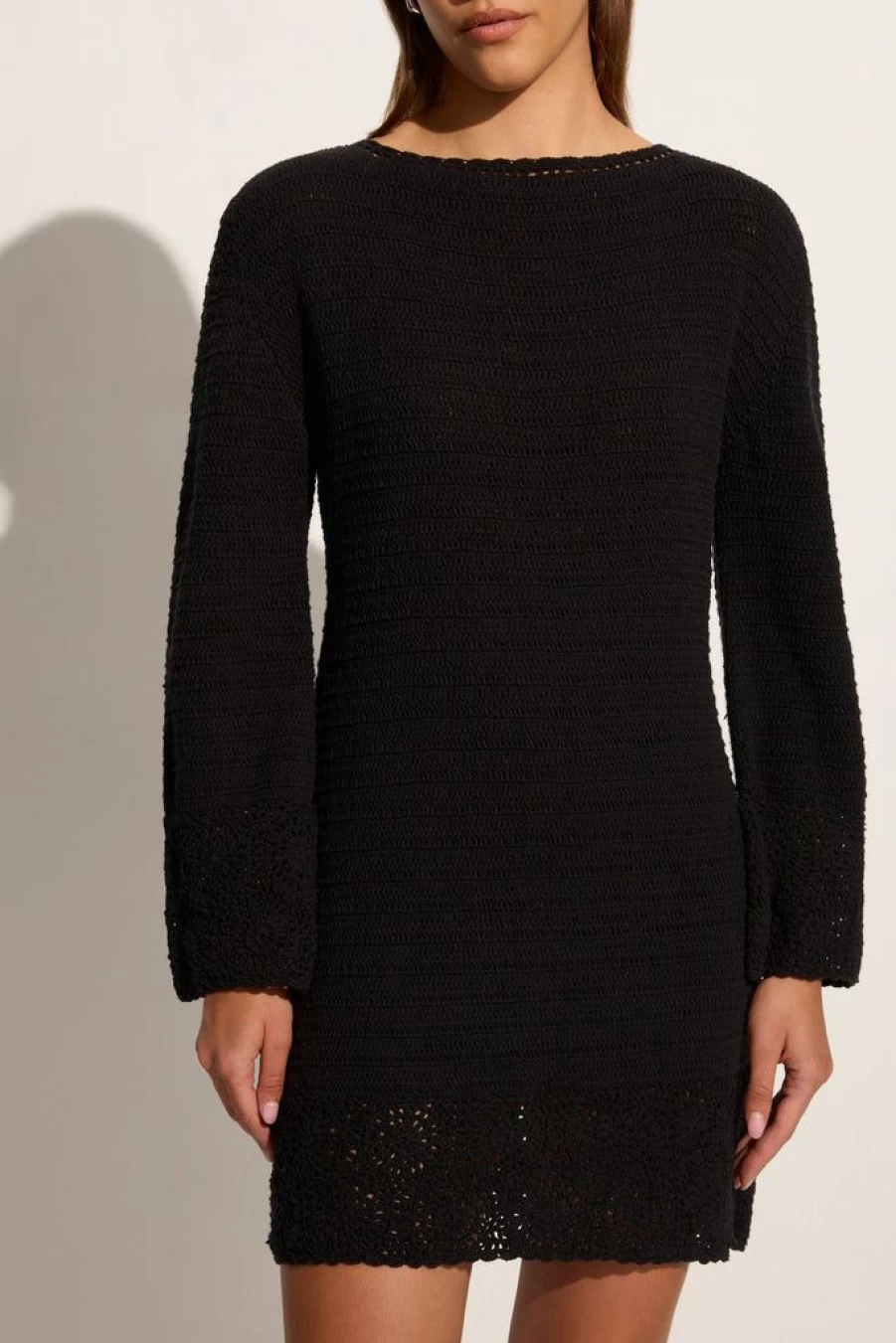 Faithfull The Brand Black Handmade Crochet Dress - Ruia Boho Chic Elegant Women's Dress