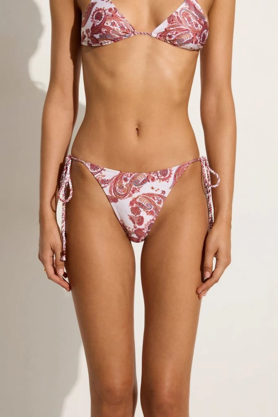 Faithfull The Brand Alessia High-Waisted Bikini Bottom - Paisley Print Swimwear