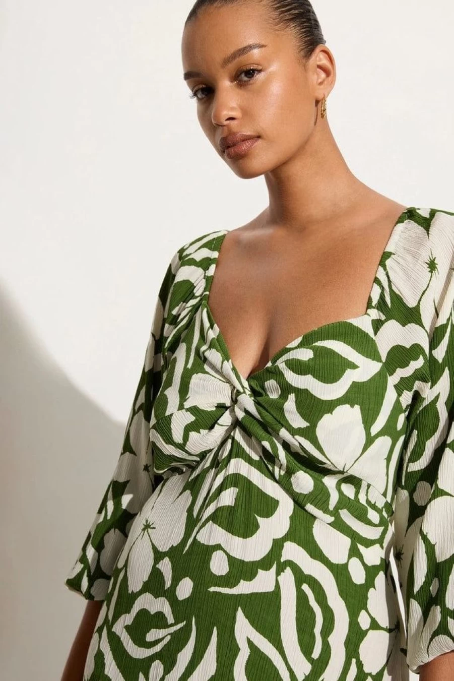 Faithfull The Brand Ondina Midi Dress in Pavito Floral Olive - Final Sale
