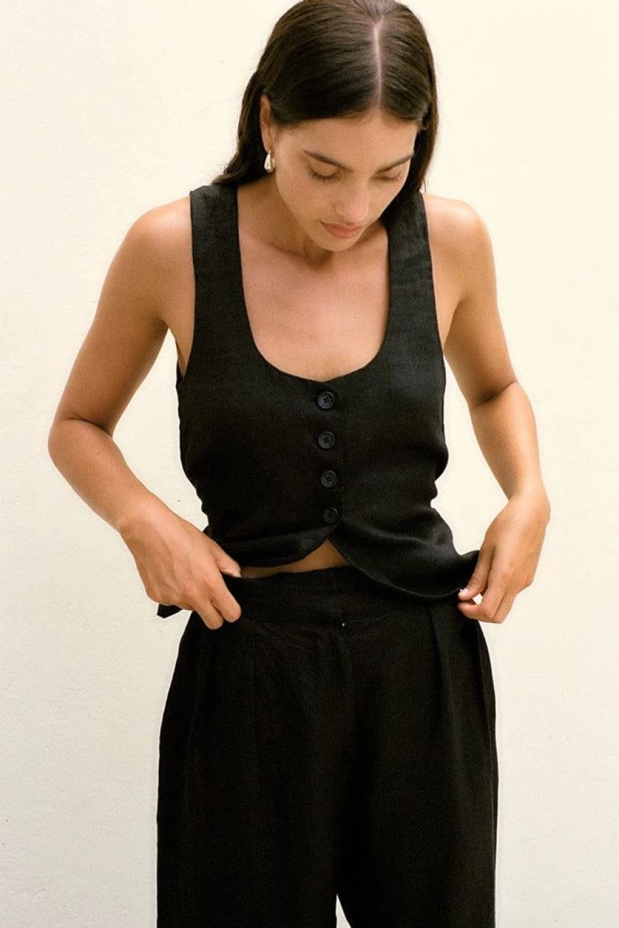 Faithfull The Brand Stanze Vest in Black - Women's Stylish Sleeveless Outerwear