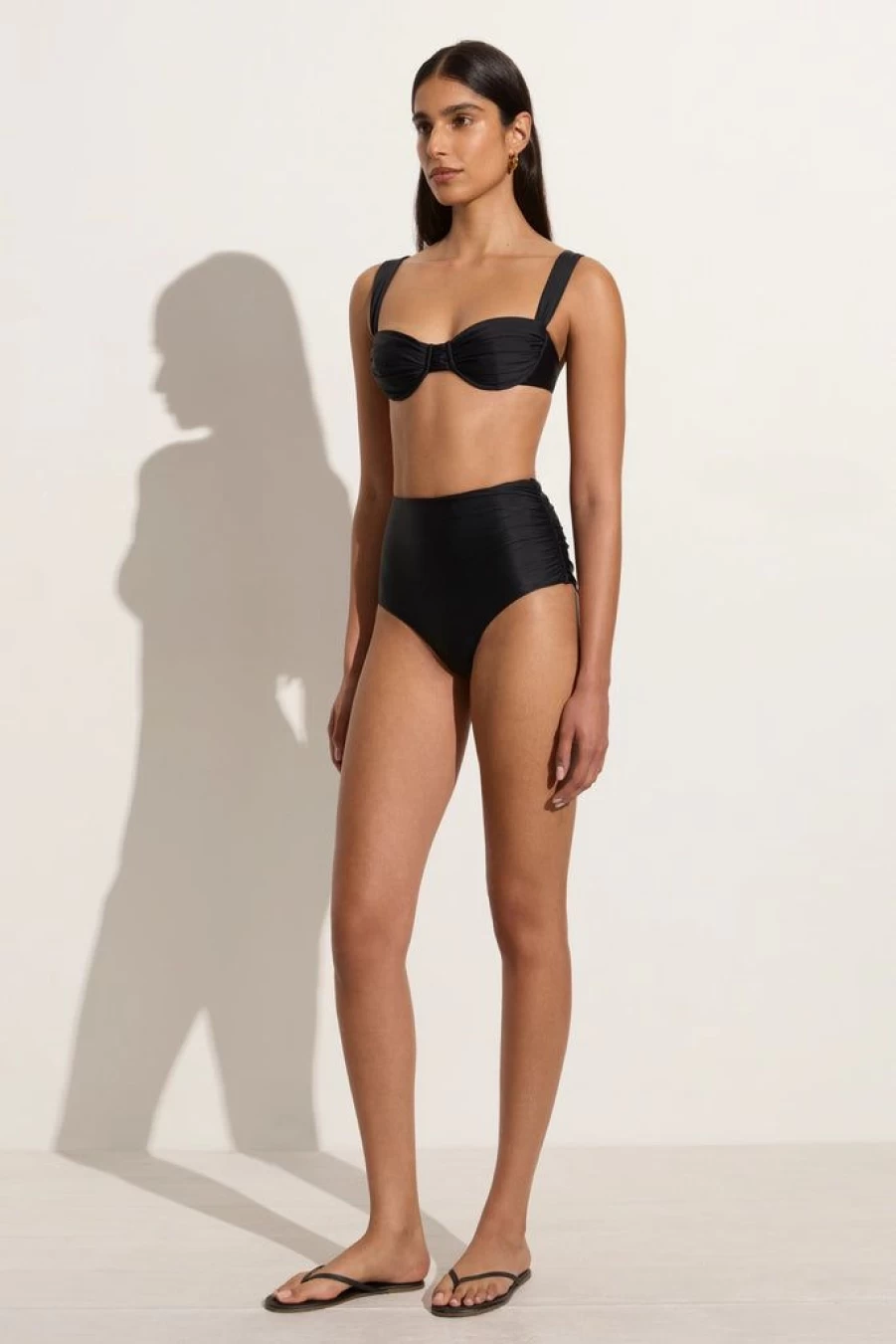 Faithfull The Brand Sol Black Bikini Top - Women's Swimwear