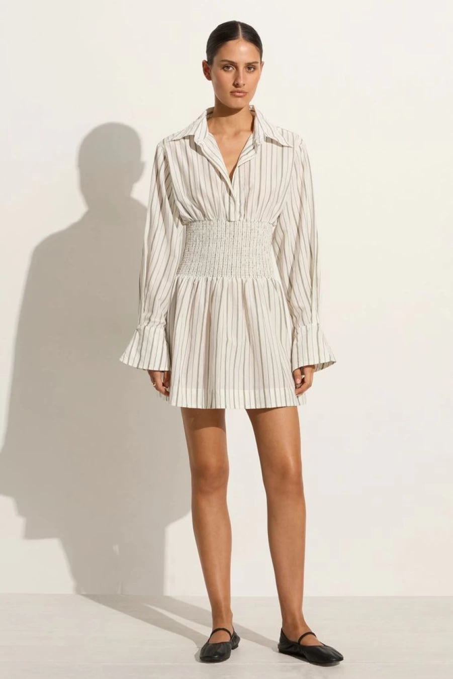 Faithfull The Brand Vitinia Mini Dress - Trieste Stripe Summer Casual Striped Short Dress